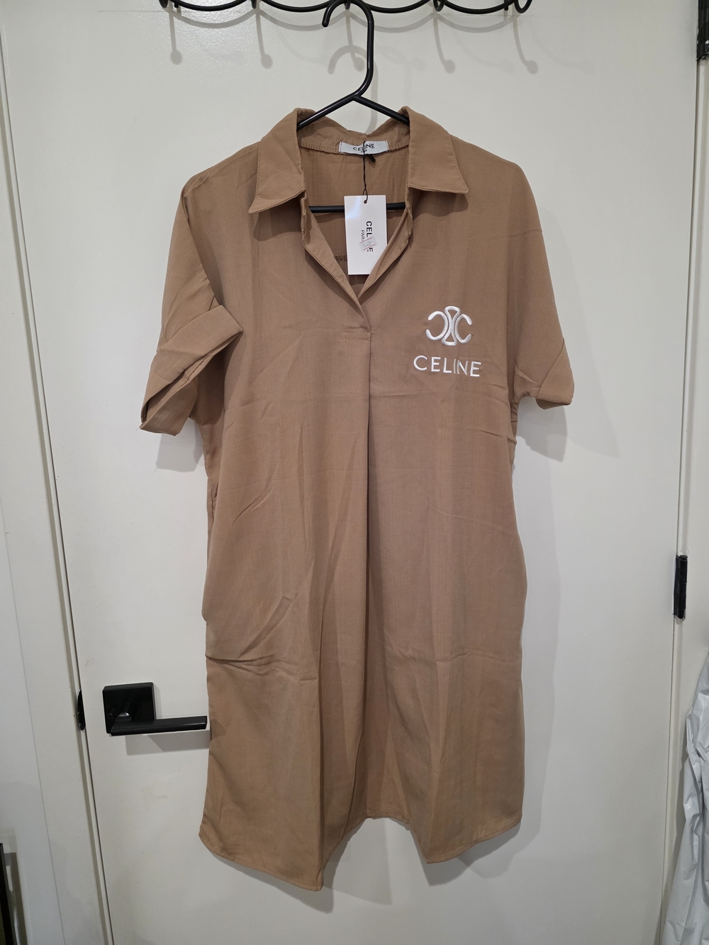 Luxury Inspires Camel Polo Shirt Dress